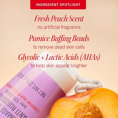 First Aid Beauty - KP Bump Eraser Body Scrub | 10% AHA Exfoliator for Keratosis Pilaris, Peach Scent (8 oz)
