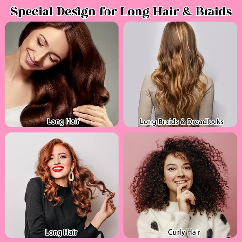 2 Pcs Large Shower Cap for Braids, Extra Long Shower Cap for Women Long Hair & Locs, Waterproof Hair Bonnets for Dreadlocks Drawstring Bath Caps for Women & Men (Black, Pink)