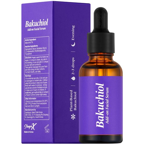 Bakuchiol Serum for Face - DIY Mix-in Concentrate - Korean Bakuchiol Plumping Serum - Customizable Retinol Alternative Add-On for Skincare Routines