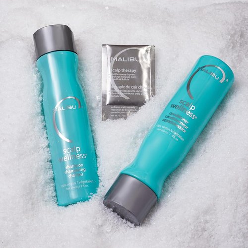 Malibu C Scalp Wellness Collection - Soothing Shampoo & Conditioner Set for Dry Scalp - Vitamin C Infused | Travel Size Packets Included (33.8 oz)