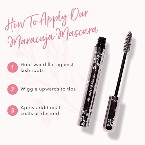 100% PURE Maracuja Oil Mascara - Dramatic Volume & Length, Vegan Blackberry Color - 0.35 oz