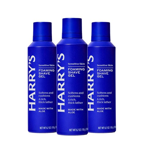 Harry's Foaming Shave Gel for Men - Aloe Infused, Soothing Formula - 3 Pack, 6.7oz Each