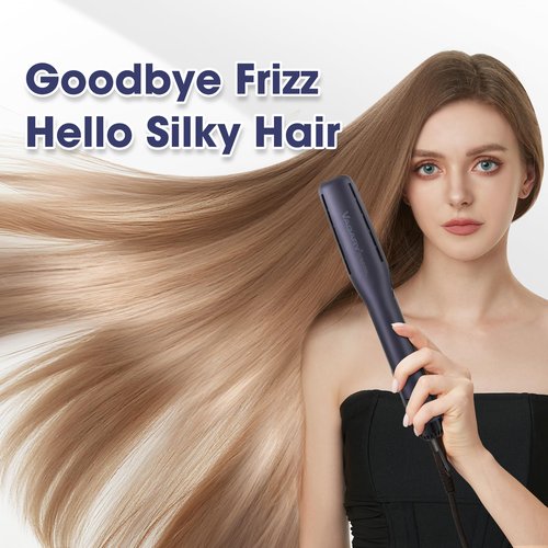VAGARY Hair Straightener -Professional Air Straightener, Air Straight Drying and Hair Styling in One Step, 2 in 1 Hair Straightener with 3 Temperature Settings, Auto-Shutdown, 110V-240V Dual Voltage