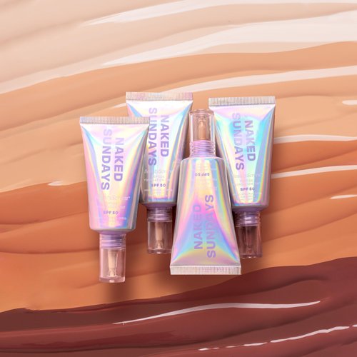 Naked Sundays BeautyScreen Peptide Foundation Tint - SPF 50 Tinted Sunscreen & Skincare Makeup with Zinc Oxide, Niacinamide - Lightweight Natural Coverage, 2.5 Light Neutral, 1.01 oz