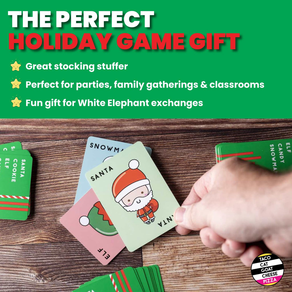 Taco Cat Goat Cheese Pizza - Santa Cookie Elf Candy Snowman Holiday Card Game | Fun for 2-8 Players, Perfect for Stockings & White Elephant Gifts