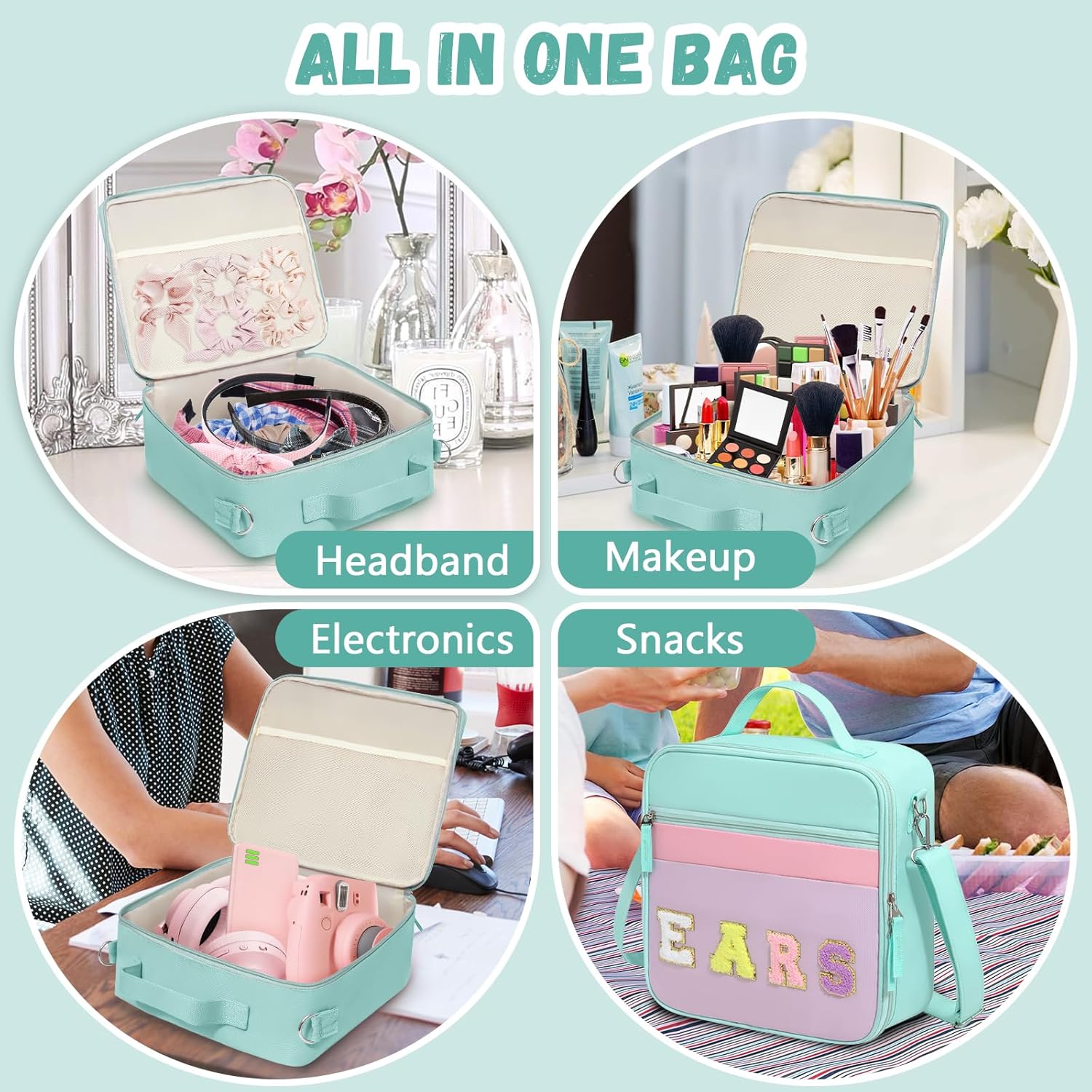 WOOMADA Travel Case for Mouse Ears - Stylish Headband Holder & Hair Accessories Organizer Bag