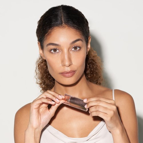 Tweezerman Rose Gold Mini Slant Tweezer with Case - Eyebrow Tweezers for Women and Men