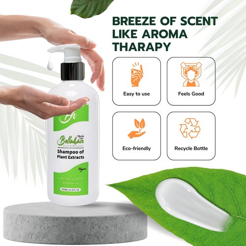 Bellahair Organic Sulfate-Free Tea Tree Shampoo for Curly, Thinning, Color-Treated & Dry Hair – Hair Growth, Frizz Control, Hydration & Volume – Natural Moisturizing Shampoo for Men & Women
