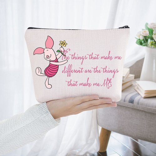BWWKTOP Pig Cartoon Makeup Bag Pig Movie Inspired Gifts The Things That Make Me Different Are The Things That Make Me Me Zipper Pouch Bag Pig Merchandise (Make Me Different)