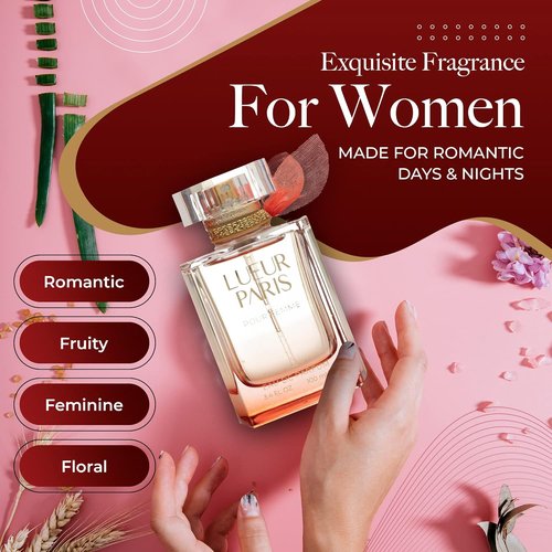 Lueur Paris Women's Perfume - Fruity Floral Fragrance Inspired by Iconic Scents - 3.4 fl oz / 100 ml