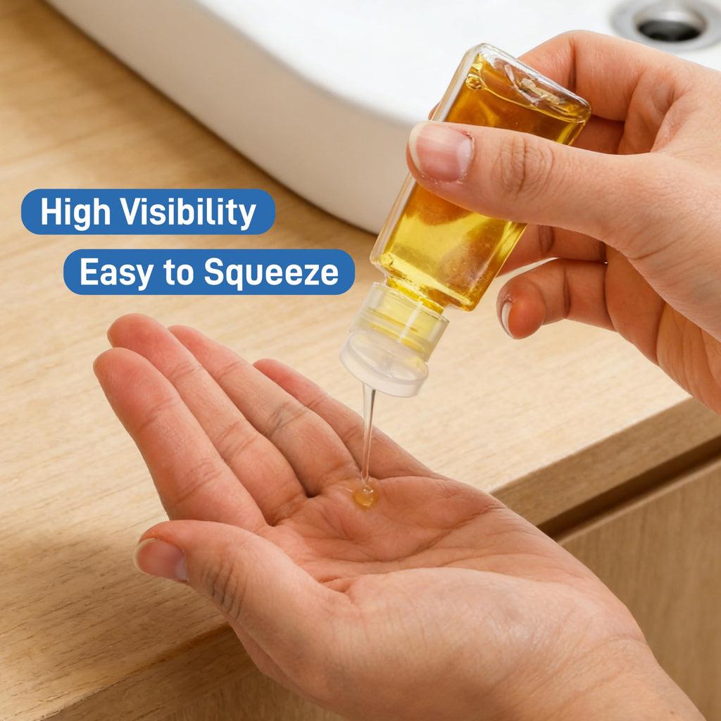 YIMITEE 100 Pack 1 OZ Travel Plastic Bottles, Flip Cap Empty Refillable Toiletry Bottle, Mini Clear Hand Sanitizer Bottle, Small Squeeze Sample Container for Shampoo Lotions Liquid Body Soap Cream