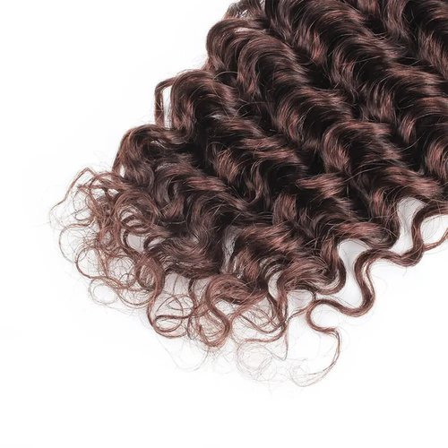 Chocolate Brown Bundles Human Hair Unprocessed Brazilian Virgin Human Hair Bundles 16 18 20 Inches #4 Brown Curly Wave Bundles Double Weft Weave Hair Extension for Women 50g/PC 150g Total