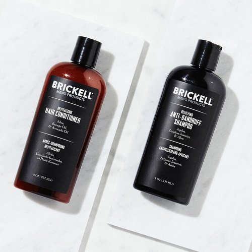 Brickell Men's Dandruff Shampoo and Conditioner Set - All-Natural Hair Care Routine | Refreshing Scent