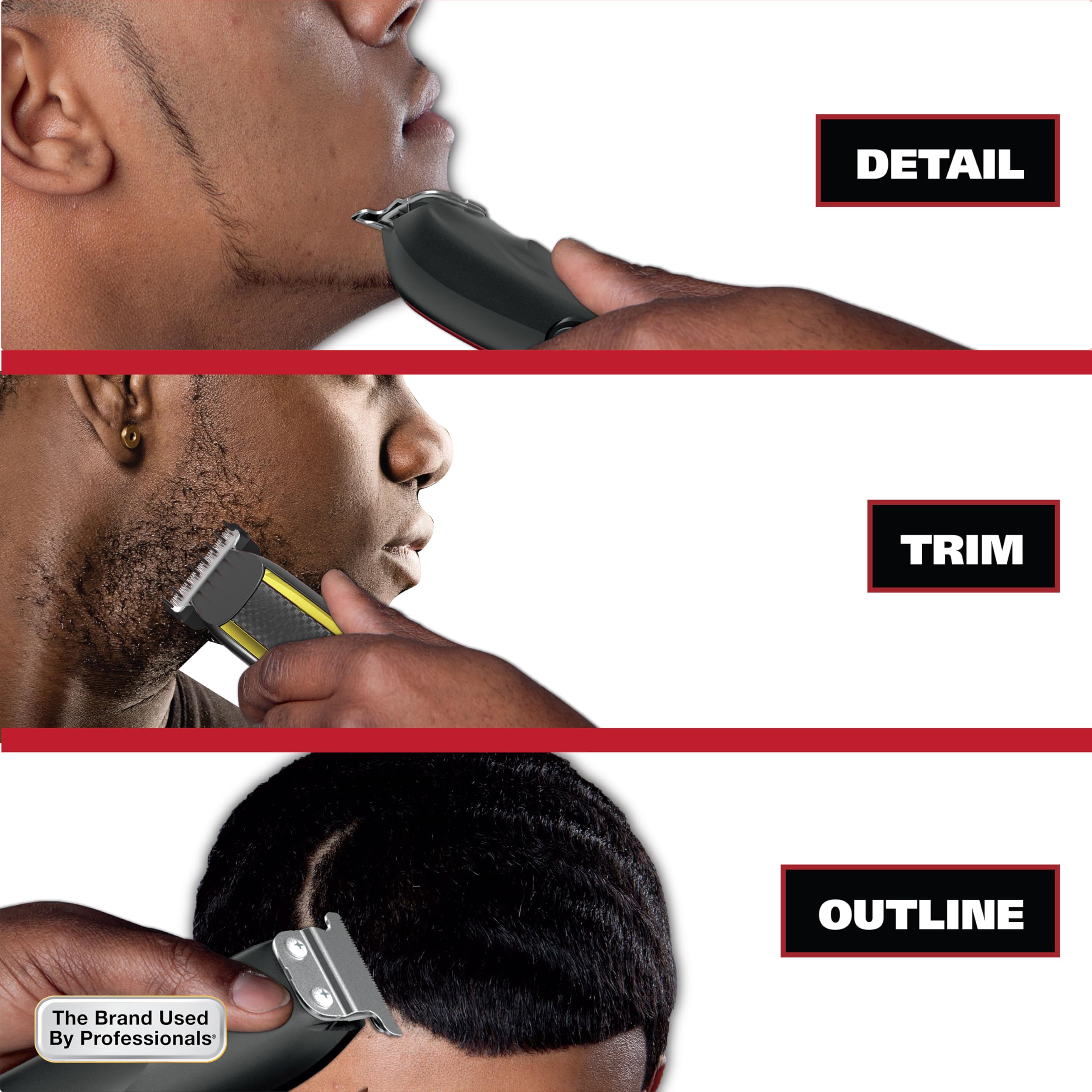Wahl Edge Pro Bump Free Corded Beard Trimmer for Men Touch Up Trimmer & Grooming Detailer Kit – Perfect for Edging Beards, Mustaches, Hair, & Stubble, – Model 9686-300