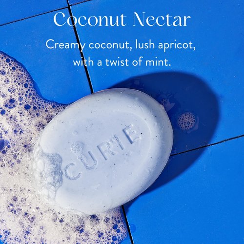 Curie Coconut Nectar Exfoliating Body Wash Bar – Natural, Vegan, Sulfate-Free Formula for Gentle Exfoliation & Soft, Radiant Skin (3PK)