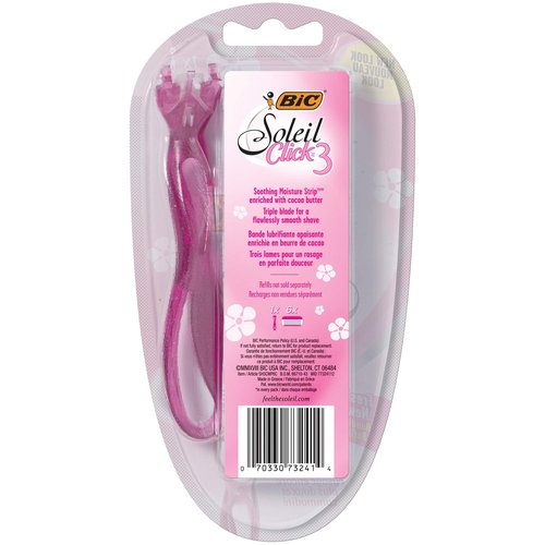 Bic Bic Simply Soleil Click Women Triple Bladed Disposable Razors, 1 Handle 6 Cartridges 1 Ea