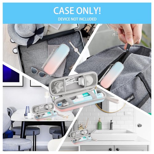 TUNYINSH Toothbrush Travel Case for Oral B/Oral-B Pro 1000 1500 5000 7000 7500 9600/ Philips Sonicare 4100 5100 1100 6100 5300 Electric Toothbrush, Portable Hard Protective Storage Bag (Gradient)