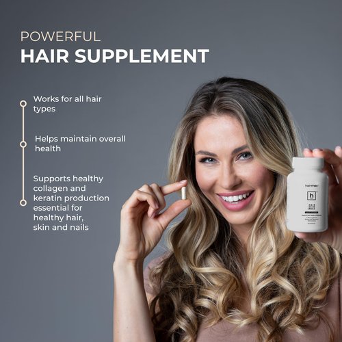 Hairmax Hair, Skin and Nails Dietary Supplement – Hair Loss & Hair Regrowth Treatment. 2500mcg Biotin, DHT Blocker, MSM & Antioxidants, 60 Capsules