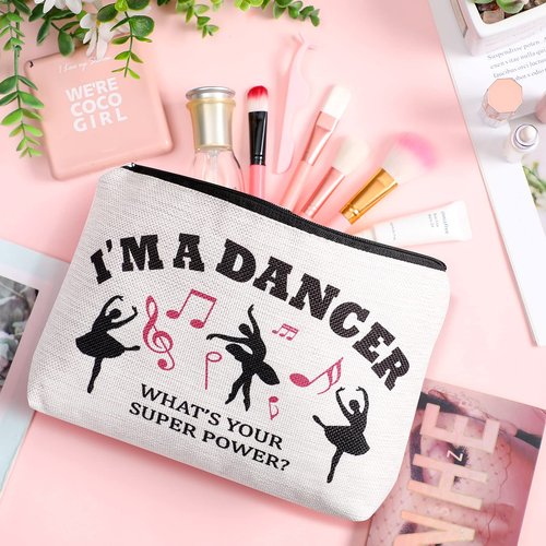 Gerrii 6 Pack Dance Makeup Bag Gift Dancer Cosmetic Bags Ballet Recitals Dancer Team Ballet Gifts Toiletry Zipper Pouch Portable Ballerina Travel Case for Women Ladies Dance Lover Rewards(Classic)