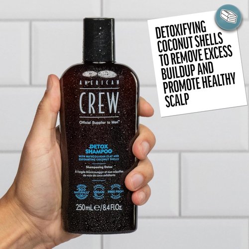American Crew Detox Shampoo - Vegan Citrus Mint Formula for Men | 33.8 Fl Oz