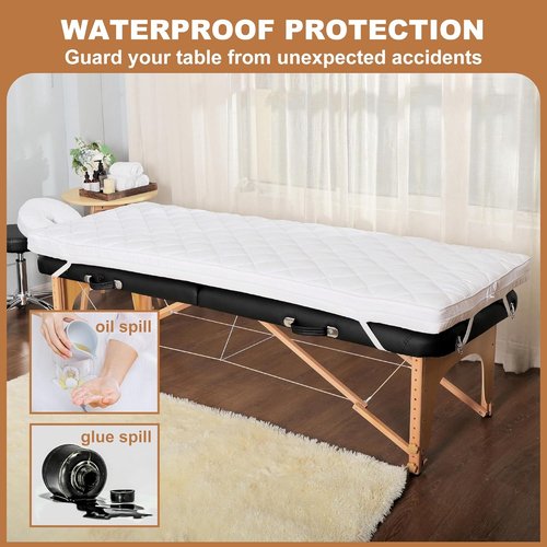 Skiennix Gel Memory Foam Lash Bed Topper Set - Waterproof Fluffy Pillow Cover | 3.2 Inch Spa Massage Table Topper & Face Rest Cover