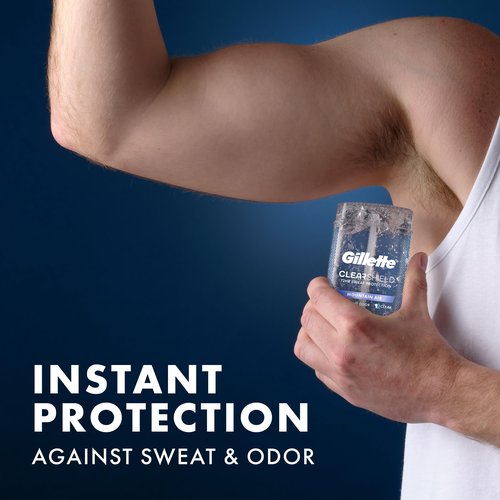 Gillette Antiperspirant and Deodorant for Men, 72hr Sweat & Odor Protection, Long Lasting Freshness, Anti-White Mark Technology, Clear Gel, Mountain Air Scent, 3.8 oz