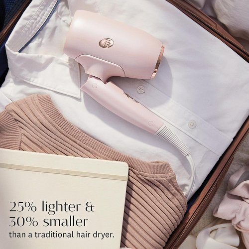 T3 Afar Lightweight Travel Hair Dryer - Auto Dual Voltage, Folding Handle, Fast Drying, Ergonomic Design