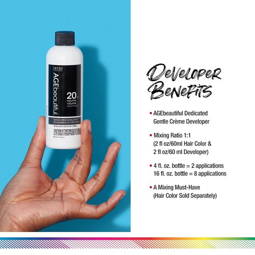 AGE Beautiful Gentle Creme Hair Developer - Professional Permanent Hair Color Solution | Long-Lasting Gray Coverage