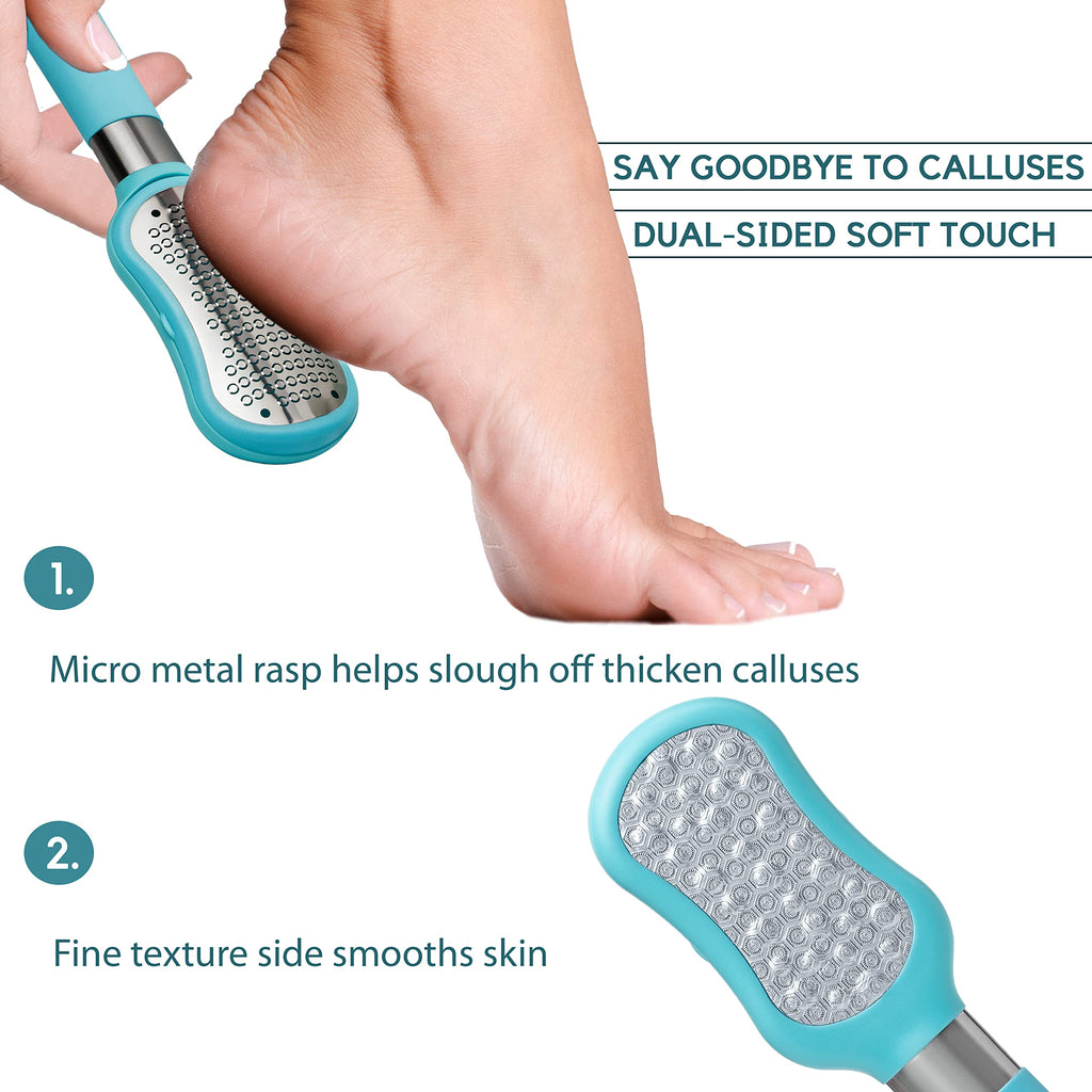ZMOI Premium Foot File – 2-in-1 Callus Remover for Feet with Dead Skin Storage – for Dry, Cracked Heels, Hard Skin – High-Grade Stainless Steel Foot Scraper - 1 Count