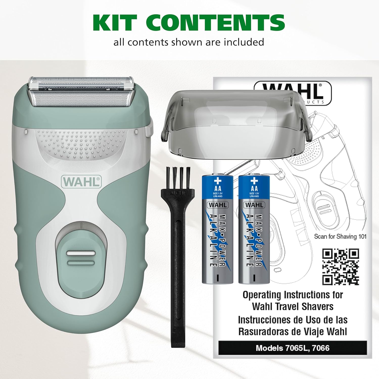 Wahl Be Radiant Electric Shaver for Women - Smooth Shave with Dual Foil Head & Long Hair Trimmer - Cordless Model 3028462