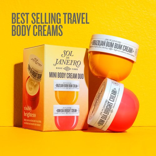 Sol de Janeiro Mini Body Cream Trial Set - Travel Size Set - Beauty Minis - Brazilian Bum Bum Cream & Bom Dia Bright Cream - 2 Piece Set 25 mL - $24 Value