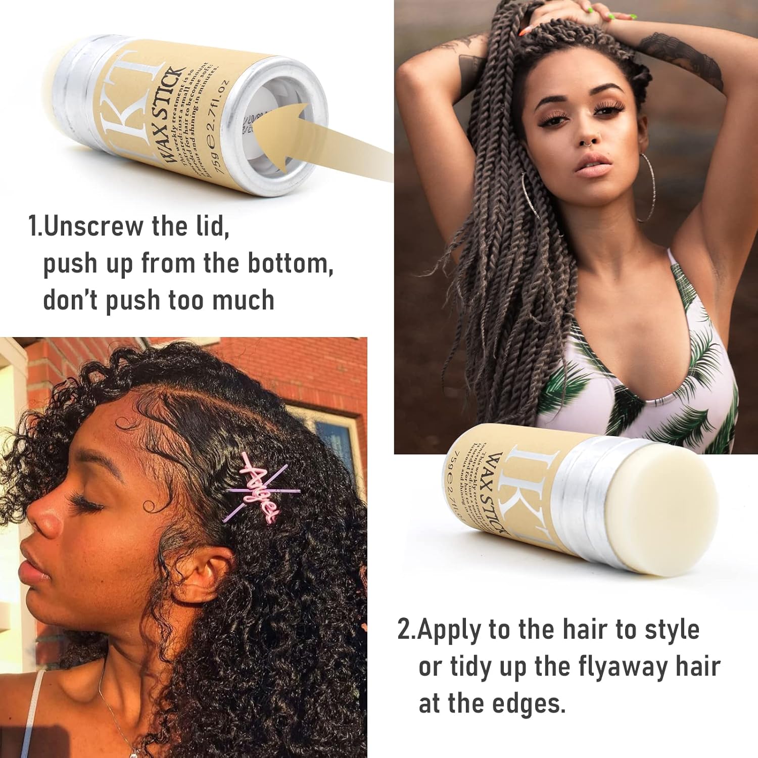 SOVONCARE Hair Wax Stick - Lightweight Flyaway Control for Women & Kids | Non-Greasy 2.7Oz