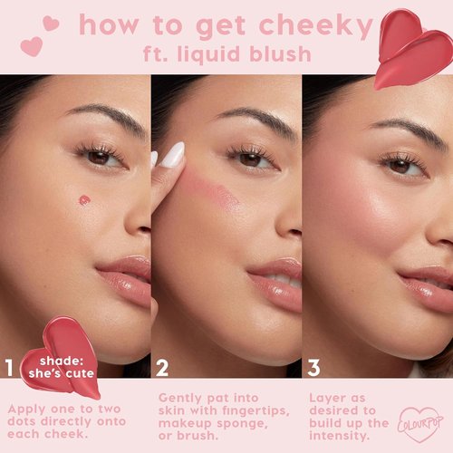 ColourPop Weightless Liquid Blush - Hydrating Cheek Color with Hyaluronic Acid - Glowy Finish in Super Shy (0.30 oz)