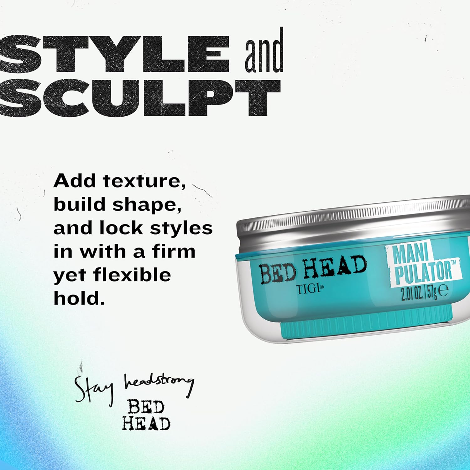 TIGI Bed Head Manipulator Texturizing Putty - Firm Hold Styling for Short to Medium Hair | 2.01 oz