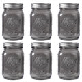 WELLIFE Wide Mouth Mason Jars 32 OZ, 6 Pack Mason Jars for Decor & DIY Crafts, Black Glass Storage Jars, Airtight jar, Fermenting, Pickling, Meal Prep