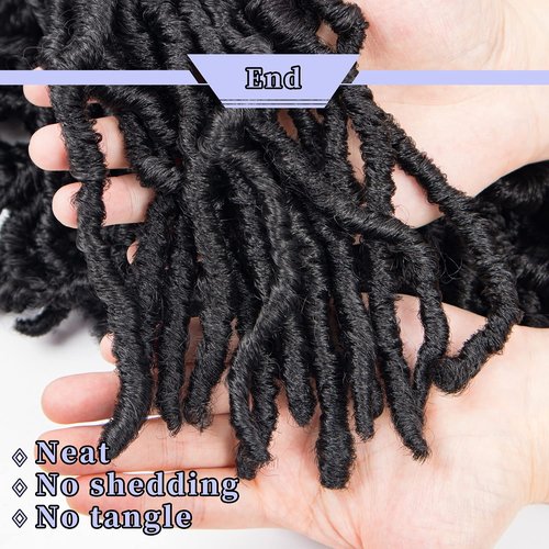 44 Inch New Faux Locs Crochet Hair New Soft Locs Crochet Braids Hair Pre Looped Synthetic Goddess Crochet Locs Braiding Hair 1B