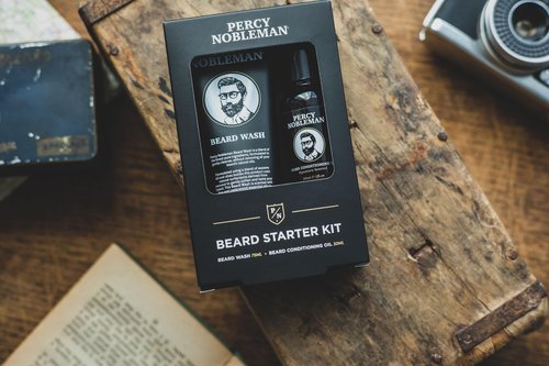 Percy Nobleman Beard Starter Kit, A Beard Grooming Kit Containing Beard Oil and Wash, 30ml / 75ml