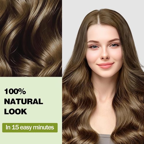 Regine Switzerland Light Brown Hair Dye Shampoo - 100% Gray Coverage, Herbal 3-in-1 Formula, Ammonia & Paraben Free