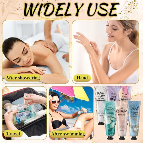 12pcs Mini Body Lotion Bulk Employee Appreciation Gifts for Coworker Teachers Graduation Season Inspirational Travel Size Dry Skin Hand Cream Lotion for Staff Team Women Men