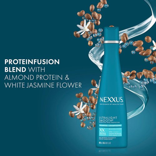 Nexxus Ultralight Smooth Smoothing Shampoo - Frizz Deflector Technology | 13.5 oz for Silky Hair