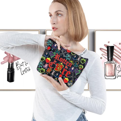 LEVLO Jay Cosmetic Make Up Bag Carlos Fans Gift Rotten to the Core Mal Makeup Zipper Pouch Bag Jay & Mal Movie Merch (Core B Full)
