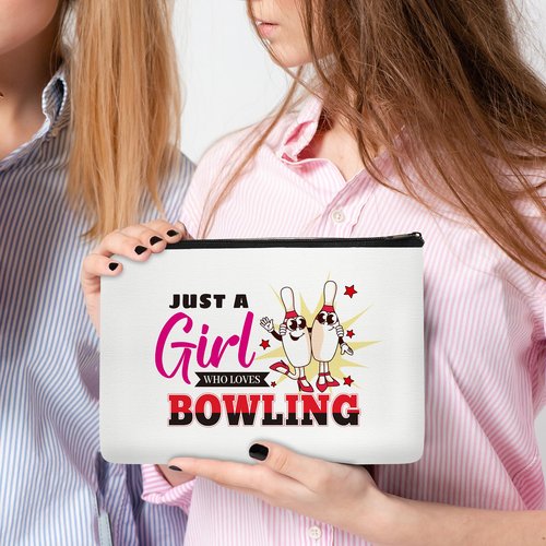 SEAOYOZO 4 Pcs Bowling Gifts for women, Bowling Makeup Bag, Sport Accessories, Cosmetic Bag Zipper Pouch Gifts for Ball lover, Gym Lovers, Girls, Sister