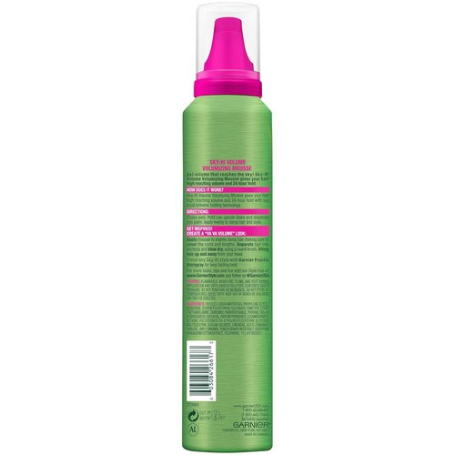 Garnier Fructis Style Sky-Hi Volume Mousse - Volumizing Hair Product, 6.4 oz for Full Body