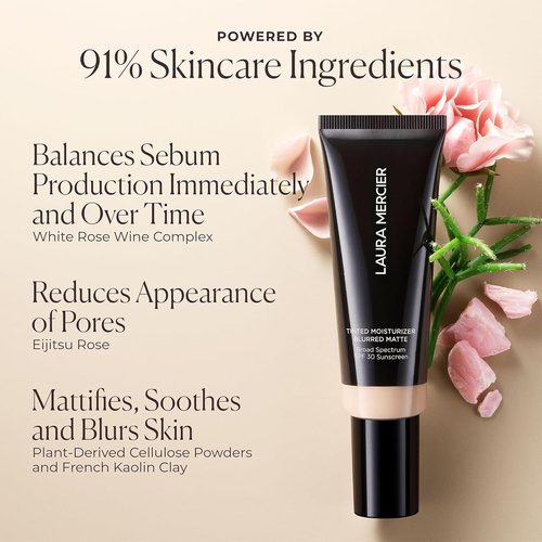 Laura Mercier Tinted Moisturizer - Blurred Matte with SPF 30 | 24HR Shine Control & Buildable Coverage