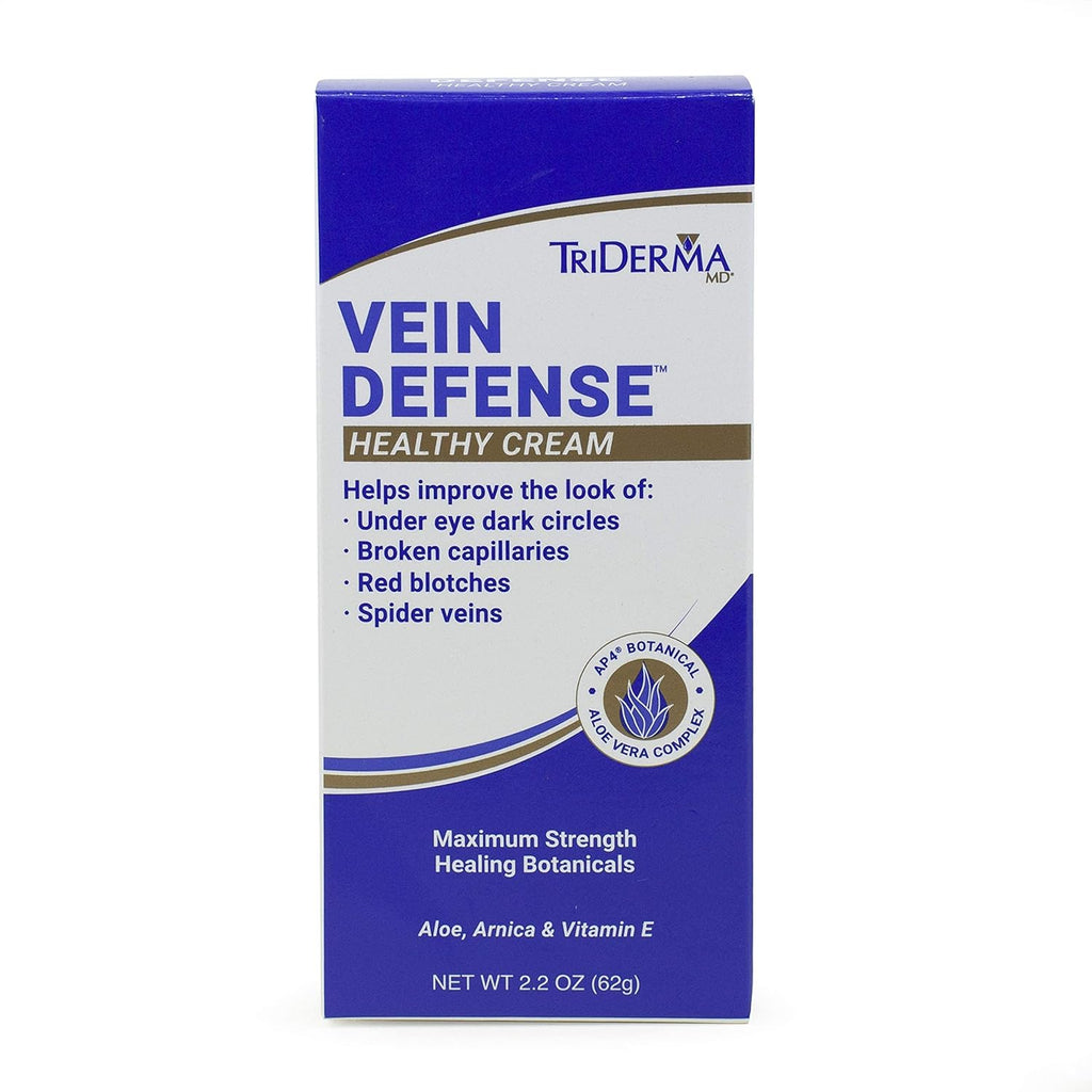 TriDerma Vein Defense Cream - 2.2 Ounces for Healthy Skin, Reduces Spider Veins & Dark Circles