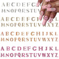 Pizadix 104 Pcs 3D Silver Gold Rose Gold Pink Nail Charms Letters Initial Charms for Nails Nail Letter Charms Alphabet Rhinestone Nail Charms for Nail Art Design Decoration DIY Craft