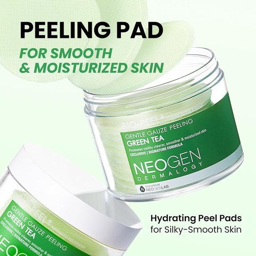 DERMALOGY by NEOGENLAB Bio-Peel Gauze Peeling Pads - Exfoliating & Hydrating Green Tea Formula | 30 Pads