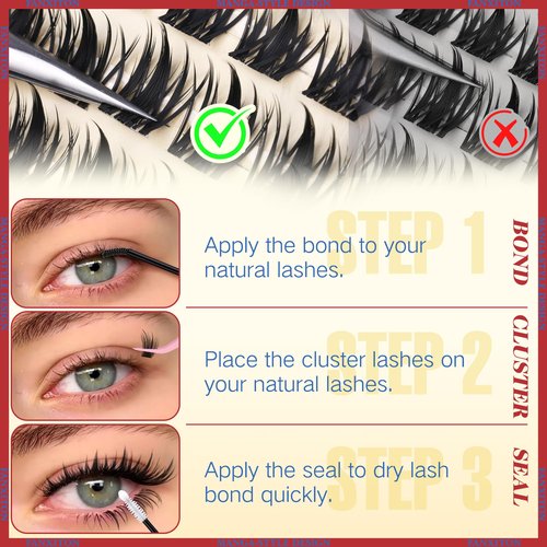 Fairy Lash Clusters with Spikes Eyelash Extensions Wispy Manga Lashes Individual Lashes Extension 8-14mm DIY Soft Eyelash Clusters 144Pcs Lash Clusters Kit DIY at Home by FANXITON
