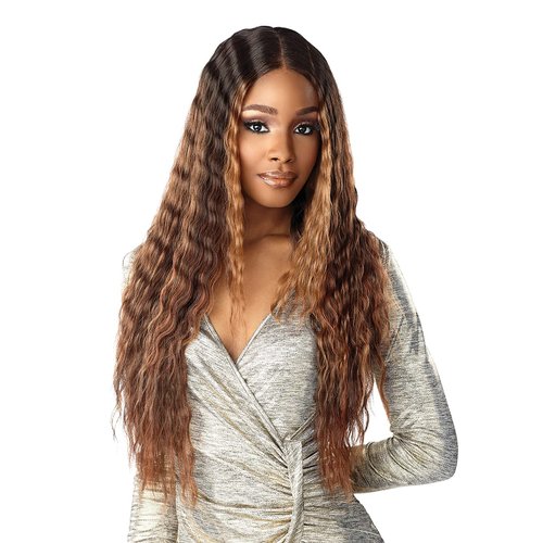 Sensationnel Butta Lace Wigs - Unit 17 Extra Wide 5 Inch Deep Parting Synthetic Preplucked Hairline Glueless Lacefront (1B OFFBLACK)