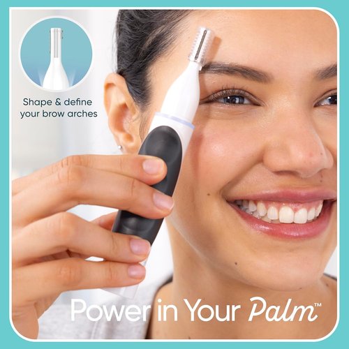 Conair GIRLBOMB Nose Hair Trimmer - Battery-Operated Face Hair Removal for Women | Diamond-Shaped Blade & LED Light